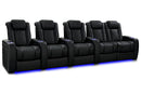 Valencia 2025 New Tuscany Slim Ultimate Luxury Leather Home Theater Seating Row of 5 Loveseat Right, Onyx