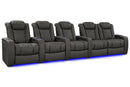 Valencia 2025 New Tuscany XL Luxury Leather Home Theater Seating Row of 5 Loveseat Right, Graphite