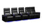 Valencia 2025 New Monza Leather Home Theater Seating With Carbon Fiber Panel Row of 5 Loveseat Right, Black
