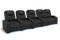 Valencia 2025 New Oslo Leather Home Theater Seating Row of 5 Loveseat Right, Midnight Black