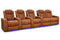 Valencia 2025 New Tuscany Ultimate Luxury Leather Home Theater Seating Row of 5 Loveseat Right, Royal Cognac