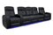 Valencia Verona Leather Home Theater Seating Row of 5 Set of 3 Center, Black