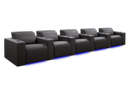 Valencia Barcelona Grand Leather Home Theater Seating Row of 5, Charcoal Grey
