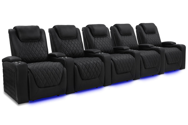 Valencia 2025 New Oslo Luxury Home Theater Seating Row of 5, Onyx