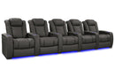 Valencia 2025 New Tuscany XL Luxury Leather Home Theater Seating Row of 5, Graphite