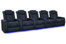 Valencia 2025 New Tuscany XL Luxury Leather Home Theater Seating Row of 5, Moonlight Blue