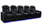 Valencia 2025 New Tuscany Slim Ultimate Luxury Leather Home Theater Seating Row of 5, Onyx