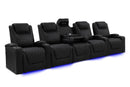 Valencia Oslo Luxury Console Home Theater Seating Console Row of 5 Dropdown Center, Onyx
