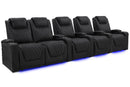 Valencia 2025 New Oslo Luxury Home Theater Seating Row of 5 Loveseat Left, Onyx
