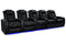 Valencia 2025 New Tuscany Heat & Massage Leather Home Theater Seating Row of 5, Midnight Black