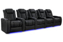 Valencia 2025 New Tuscany Luxury Leather Home Theater Seating Row of 5, Onyx