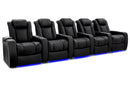 Valencia 2025 New Tuscany Ultimate Luxury Leather Home Theater Seating Row of 5, Onyx