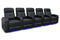 Valencia Verona Leather Home Theater Seating Row of 5, Black