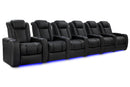 Valencia 2025 New Tuscany Luxury Leather Home Theater Seating Row of 6, Onyx