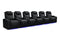 Valencia 2025 New Oslo Ultimate Luxury Leather Home Theater Seating Row of 6, Onyx with Silver Stitching