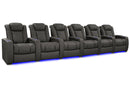 Valencia 2025 New Tuscany XL Luxury Leather Home Theater Seating Row of 6, Graphite