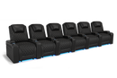 Valencia 2025 New Oslo Leather Home Theater Seating Row of 6, Midnight Black