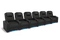 Valencia 2025 New Oslo Leather Home Theater Seating Row of 6, Midnight Black