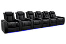 Valencia 2025 New Tuscany XL Luxury Leather Home Theater Seating Row of 6, Onyx