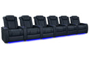 Valencia 2025 New Tuscany XL Luxury Leather Home Theater Seating Row of 6, Moonlight Blue
