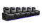 Valencia 2025 New Oslo Ultimate Luxury Leather Home Theater Seating Row of 6, Onyx with Gold Stitching