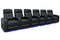 Valencia Verona Leather Home Theater Seating Row of 6, Black