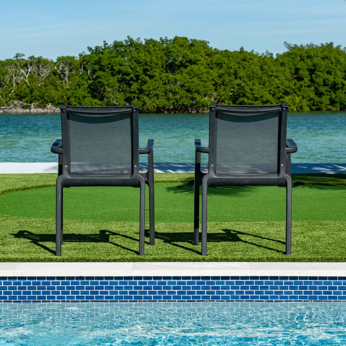 Paris Set of 2 Sling Armchairs - Anthracite