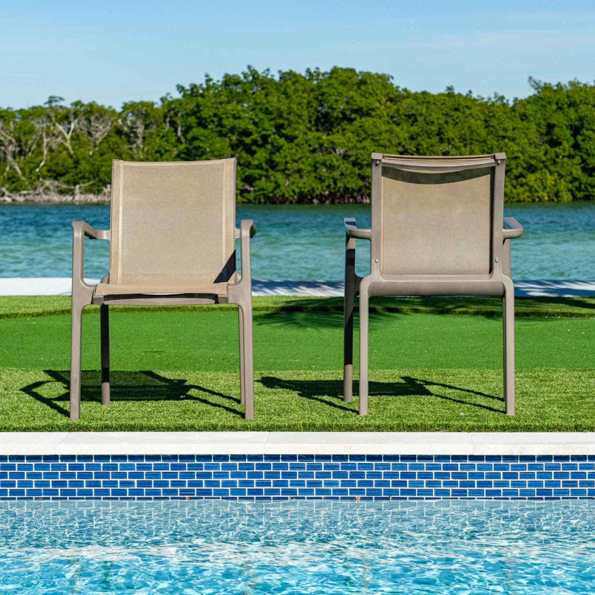 Paris Set of 2 Sling Armchairs - Cappucino