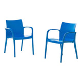 Pedro Set of 2 Stackable Armchair-Blue