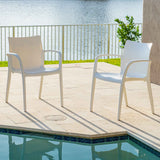 Pedro Set of 2 Stackable Armchair-White