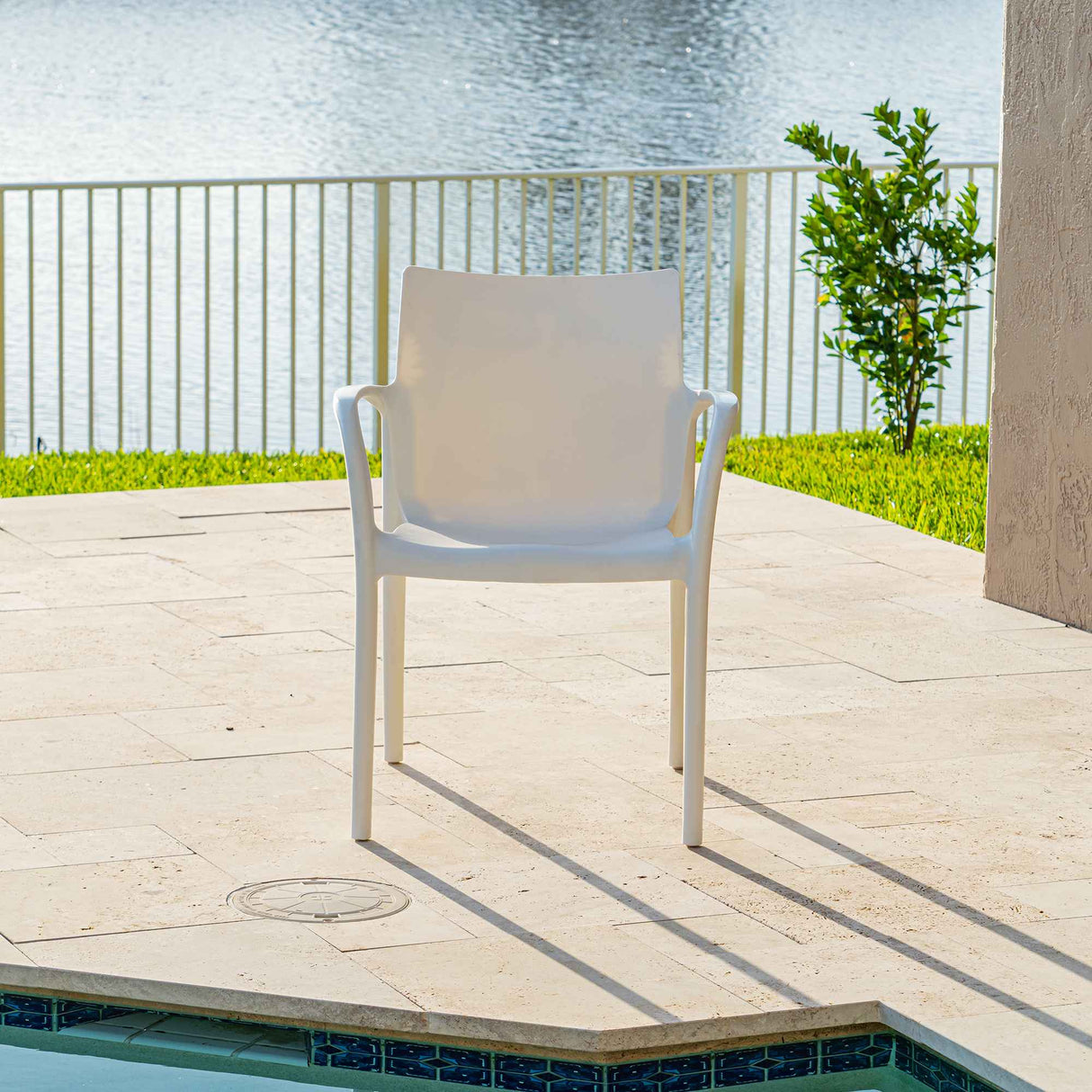 Pedro Set of 2 Stackable Armchair-White