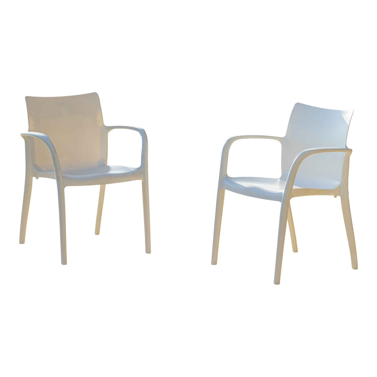 Pedro Set of 2 Stackable Armchair-White