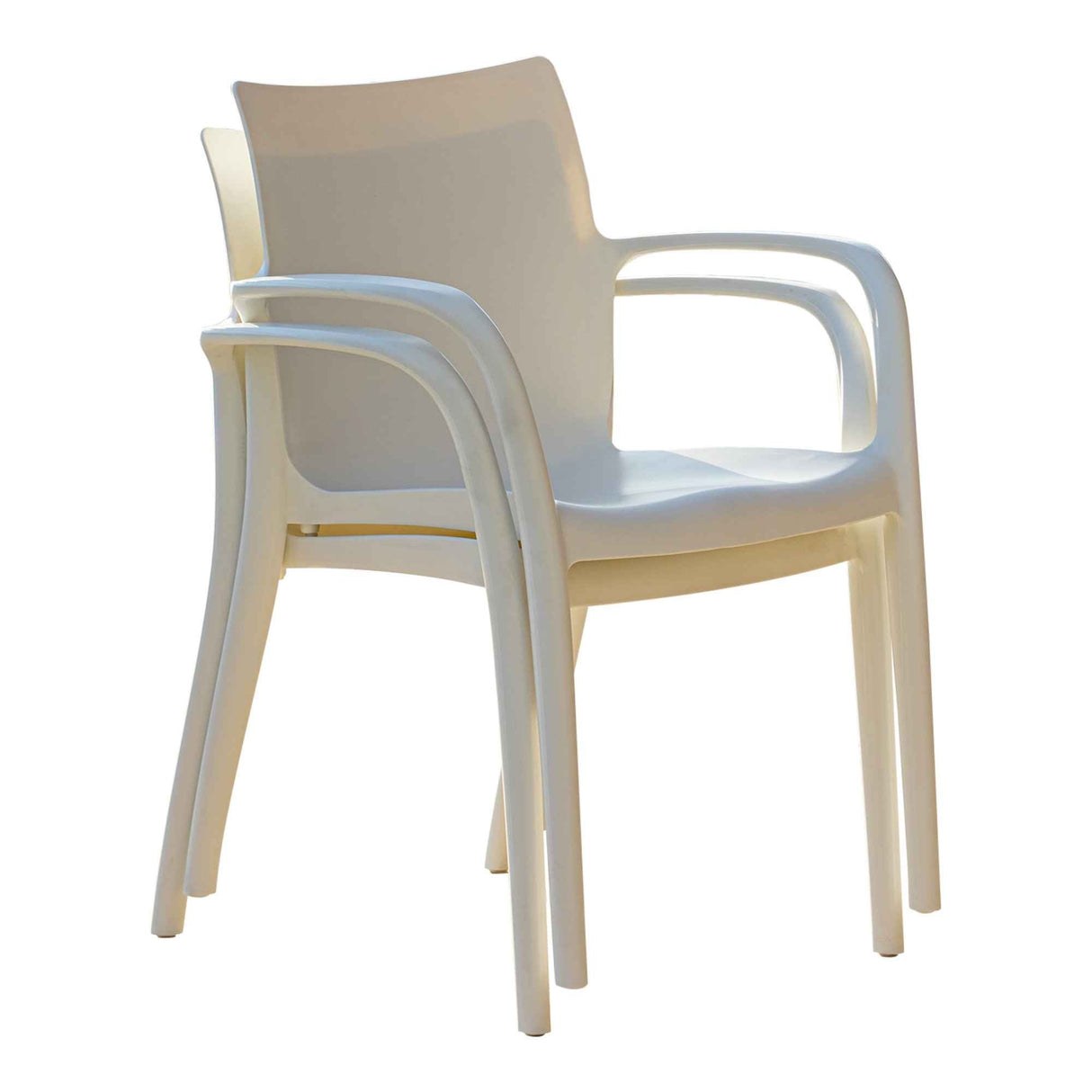 Pedro Set of 2 Stackable Armchair-White