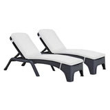 Roma Set of 2 Chaise Lounger w/cushion-Anthracite