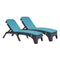 Roma Set of 2 Chaise Lounger w/cushion-Anthracite