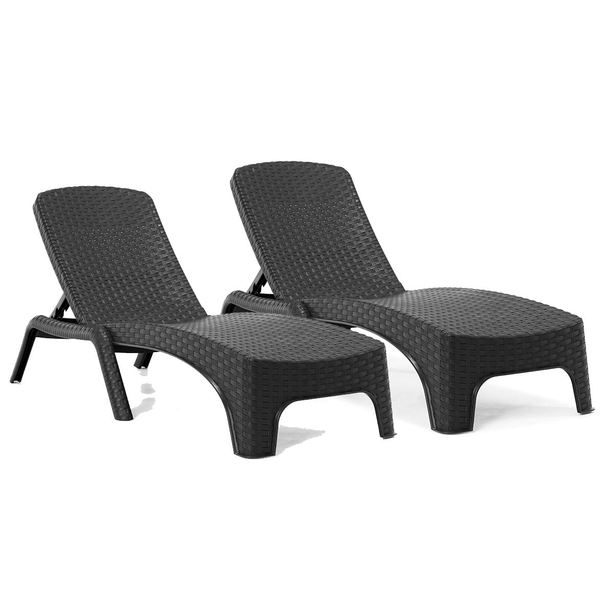 Roma Set of 2 Chaise Lounger-Anthracite