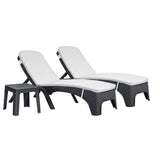 Roma 3-Piece Chaise Lounger Set w/cushion-Anthracite