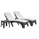 Roma 3-Piece Chaise Lounger Set w/cushion-Anthracite