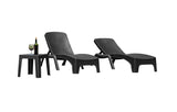 Roma 3-Piece Chaise Lounger Set-Anthracite