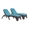 Roma Set of 2 Chaise Lounger w/cushion-Brown