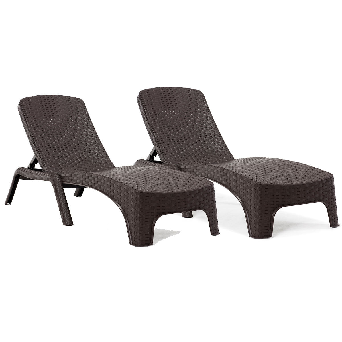 Roma Set of 2 Chaise Lounger-Brown