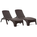 Roma Set of 2 Chaise Lounger-Brown