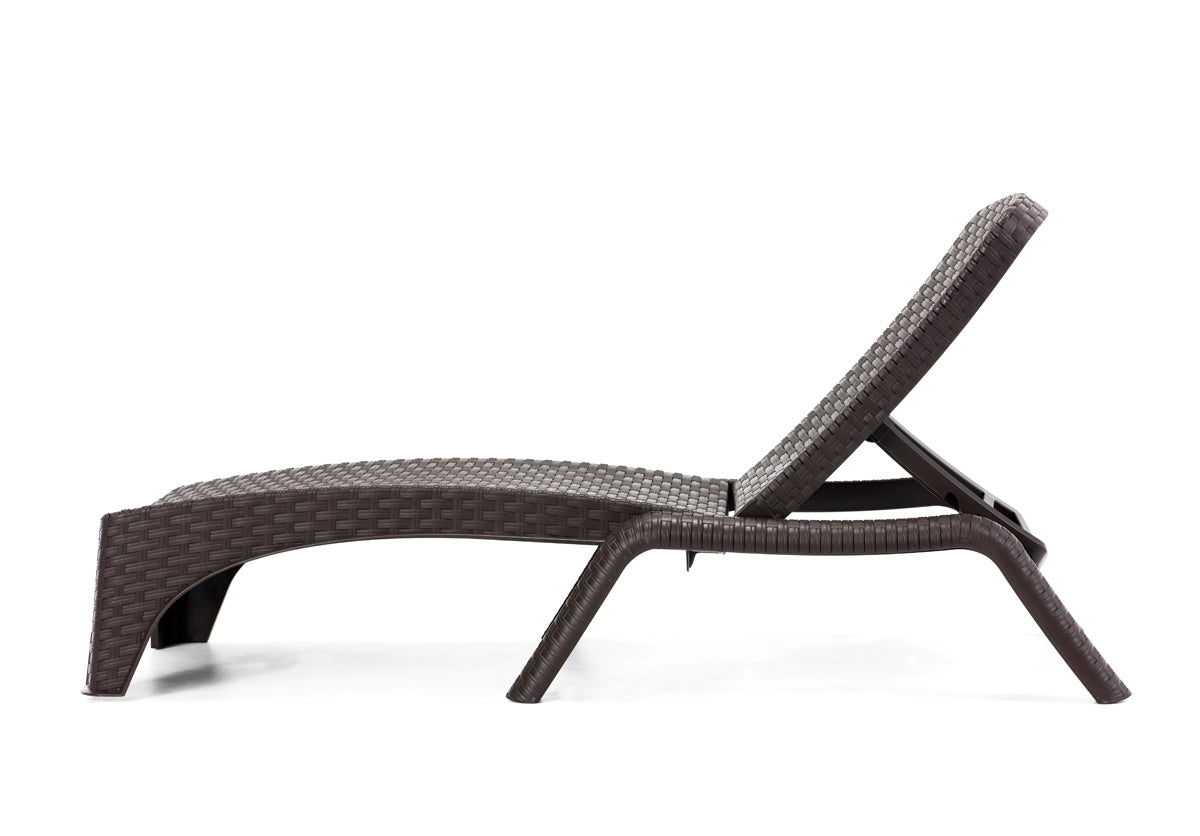 Roma Set of 2 Chaise Lounger-Brown