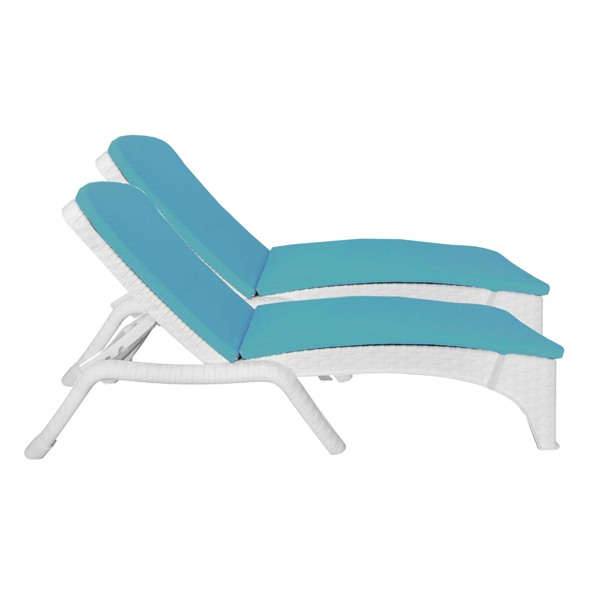Roma Set of 2 Chaise Lounger w/cushion-White