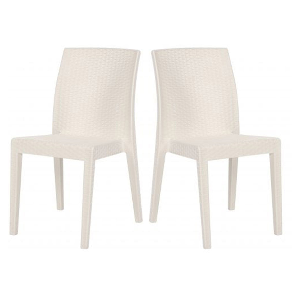 Siena Set of 2 Stackable Side chair-White