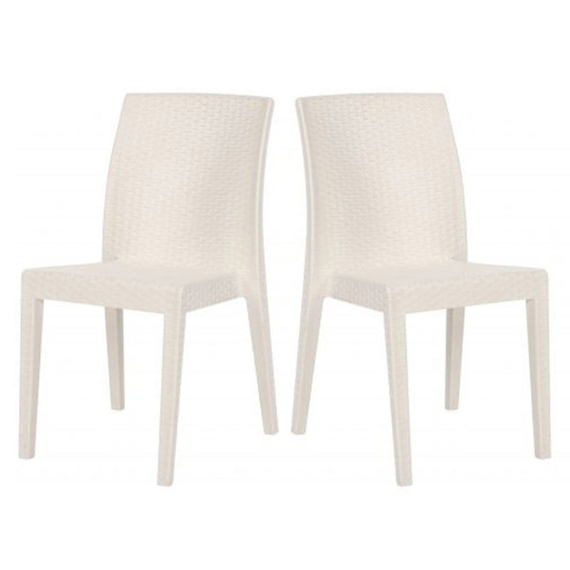 Siena Set of 2 Stackable Side chair-White