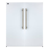 FORNO Maderno 60" 27.2 cu.ft. Convertible Refrigerator and Freezer with Modern Trim Kit in White with Antique Brass Handles, FFFFD1722-60MG-WHT