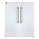 FORNO Maderno 60" 27.2 cu.ft. Convertible Refrigerator and Freezer with Modern Trim Kit in White with Antique Brass Handles, FFFFD1722-60MG-WHT