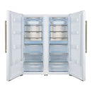 FORNO Maderno 60" 27.2 cu.ft. Convertible Refrigerator and Freezer with Modern Trim Kit in White with Antique Brass Handles, FFFFD1722-60MG-WHT