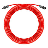 10 Gauge Solar Panel Extension Cable with Male and Female Solar Connector Ends | Pair of 10AWG Red and Black Extension Wire with Connectors on Both Ends | Choose Cable Length: 10ft, 15ft, 20ft, 30ft, 50ft, 75ft, 100ft